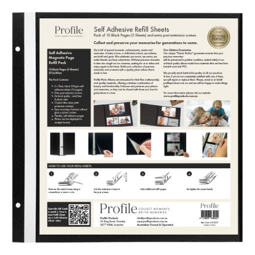 Profile - Self-Adhesive Photo Album - Refill Pack - 275x300mm