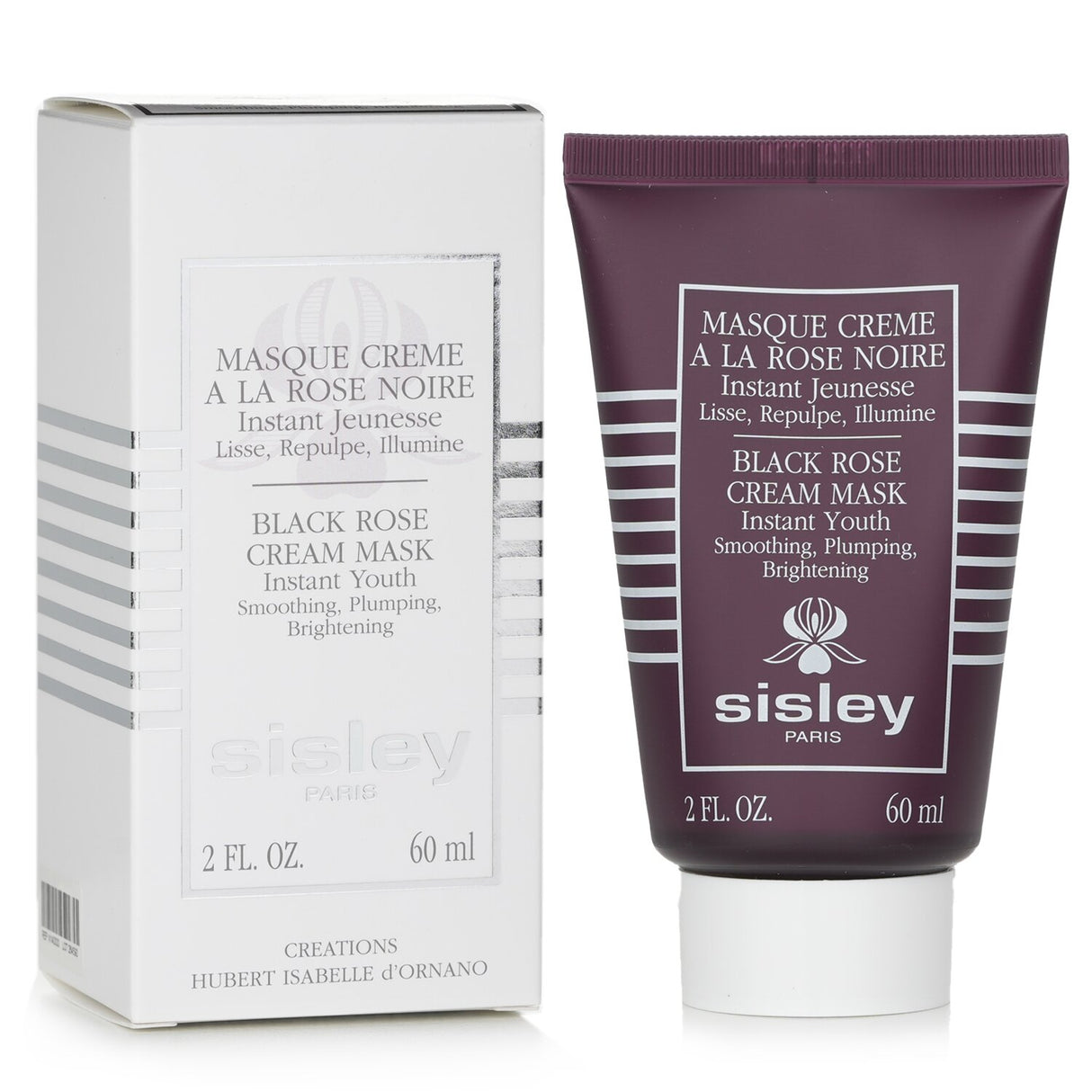 Luxurious Sisley Black Rose Cream Mask in a 60ml tube, enriched with black rose extract for anti-aging and hydration.
