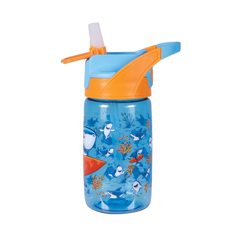 Avanti Yum Yum Tritan Bottle 450ml featuring a fun surfing shark design, lightweight, durable, and eco-friendly hydration solution.