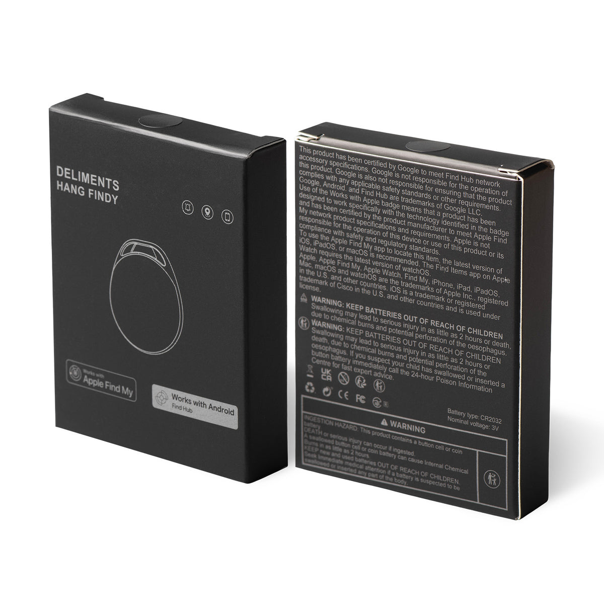 HangFindy Bluetooth Item Tracker Black for Apple & Android