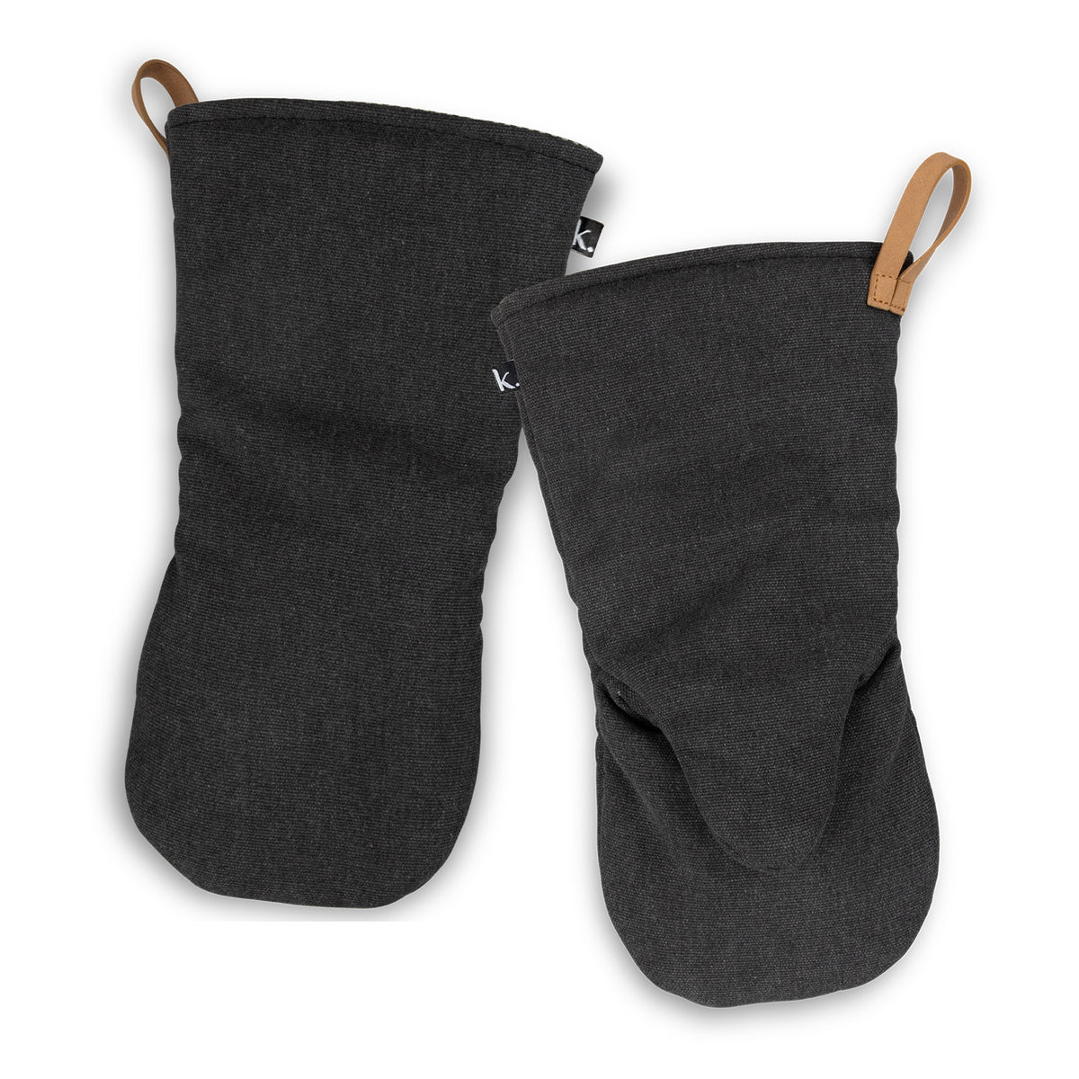 Cotton Canvas Cooking Apron & Oven Mitt Set Keepsake Washed Black