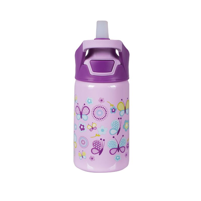 Avanti Yum Yum Bottle 375ml in Butterflies design, features vacuum insulation, BPA-free, and leak-proof for on-the-go hydration.