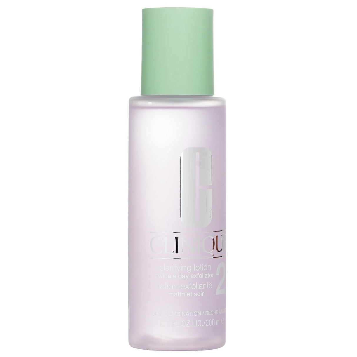 Clinique Clarifying Lotion 2, 200ml for dry to combination skin, dissolves impurities and dead cells for a refreshed complexion.