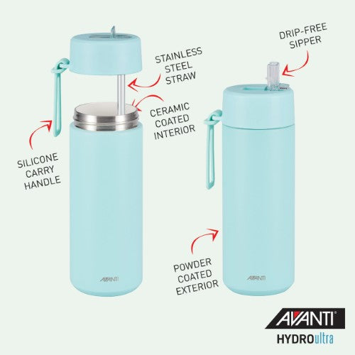 Insulated Water Bottle w/Strap - AVANTI HydroUltra 750ml (Blue)