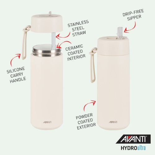 Insulated Water Bottle w/Strap - AVANTI HydroUltra 750ml (Sand Dune)