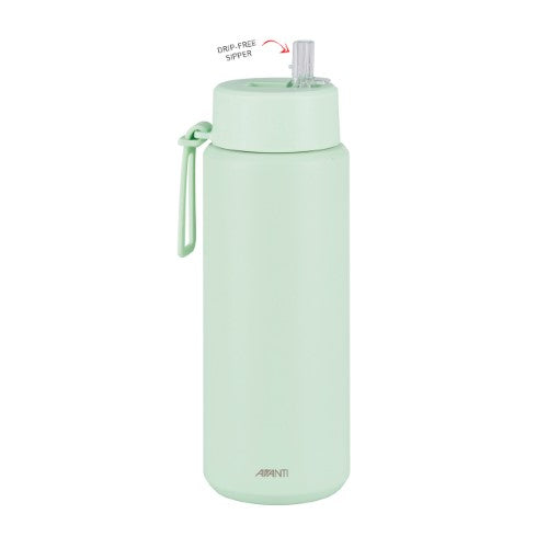 Insulated Water Bottle w/Strap - AVANTI HydroUltra 1L (Soft Mint)