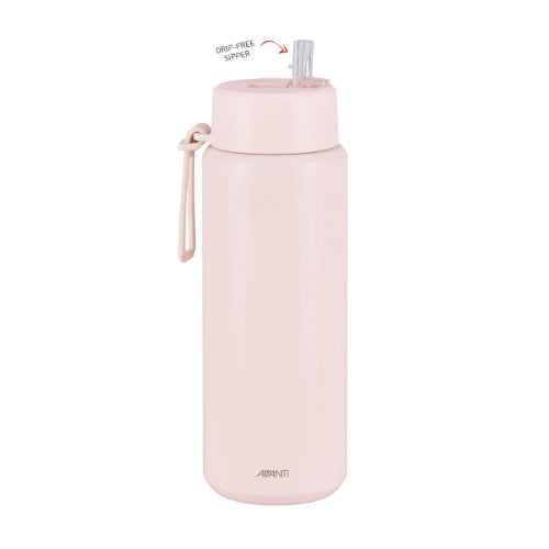 Insulated Water Bottle w/Strap - AVANTI HydroUltra 1L (Blush Pink)