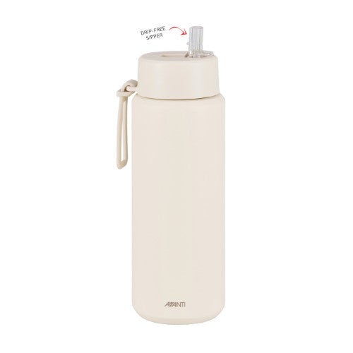 Insulated Water Bottle w/Strap - AVANTI HydroUltra 1L (Sand)