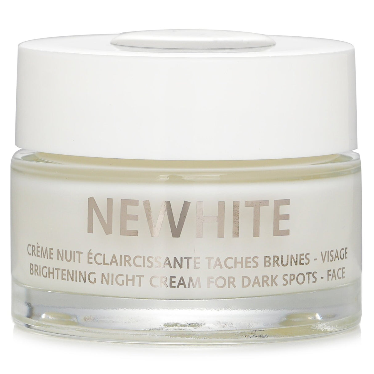 Guinot Newhite Brightening Night Cream in 50ml jar, promotes radiant skin while reducing dark spots overnight.