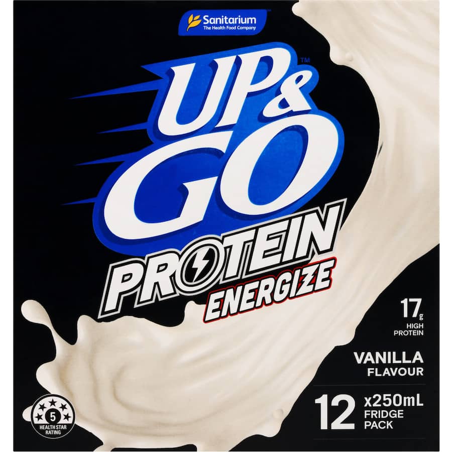 Sanitarium Up & Go Protein Breakfast Drink Vanilla 250ml cartons 12pack