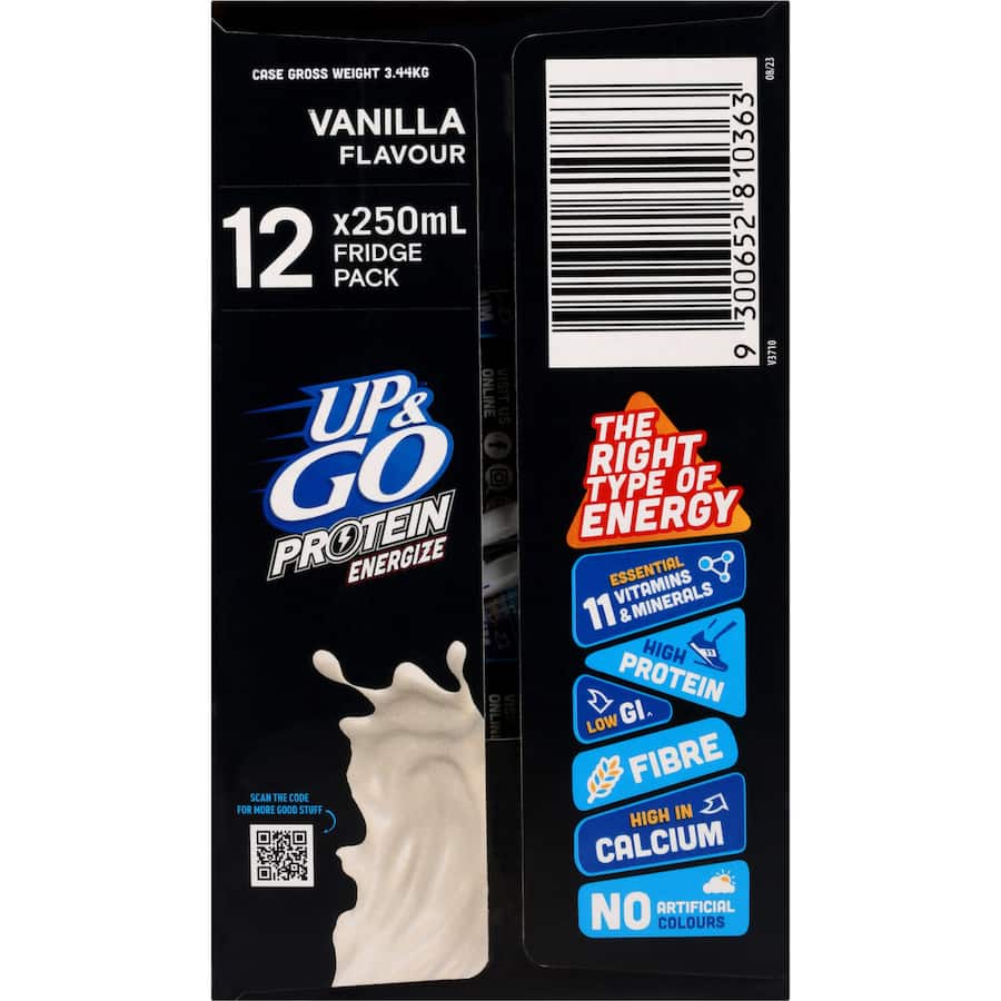 Sanitarium Up & Go Protein Breakfast Drink Vanilla 250ml cartons 12pack