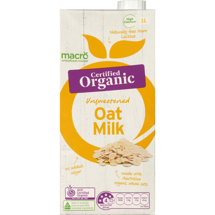 Macro Organic Oat Milk Unsweetened 1L