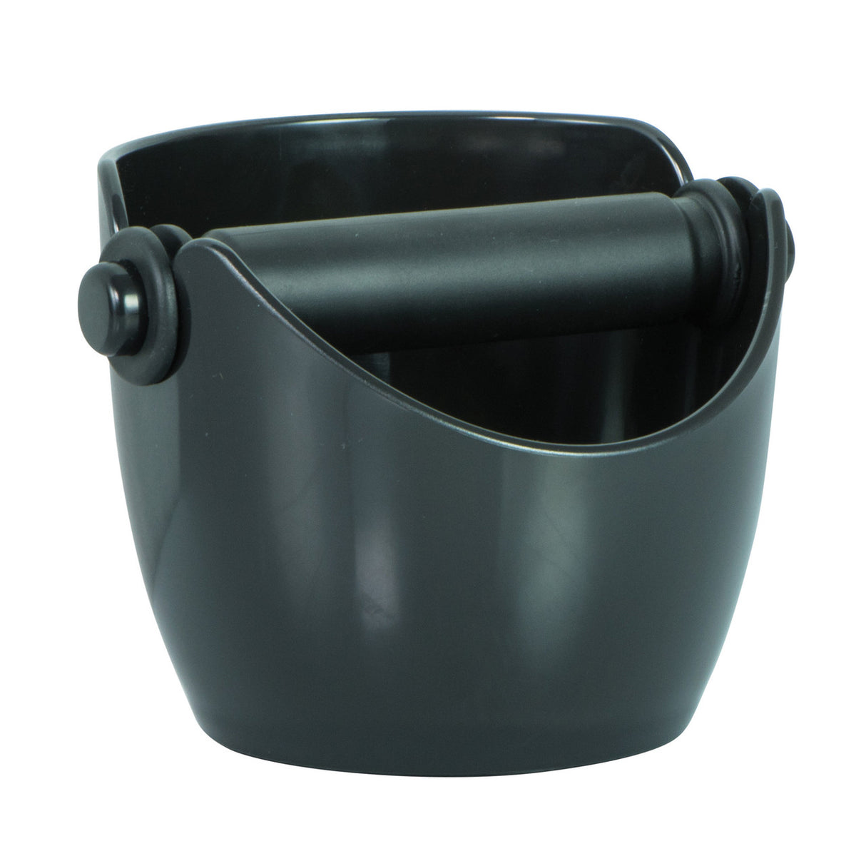 Avanti Mega Knock Box in black, designed for efficient coffee ground disposal with a durable, removable knock bar.