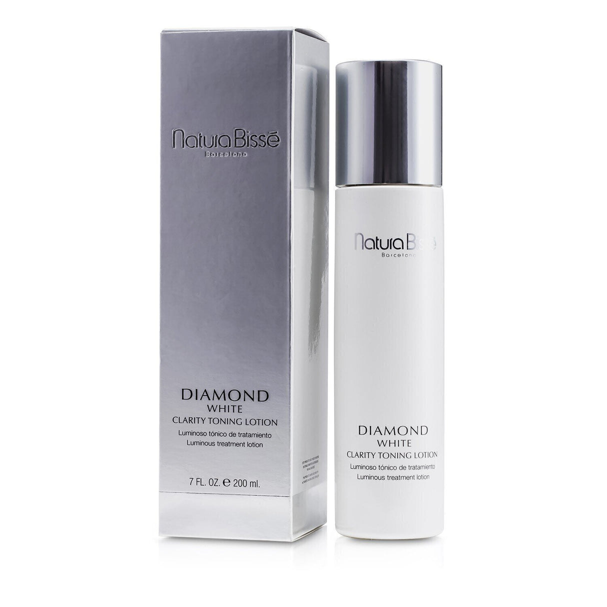 Natura Bisse Diamond White Clarity Toning Lotion: a 200ml toner, oil-free, brightens skin with pomegranate extract and lavender scent.