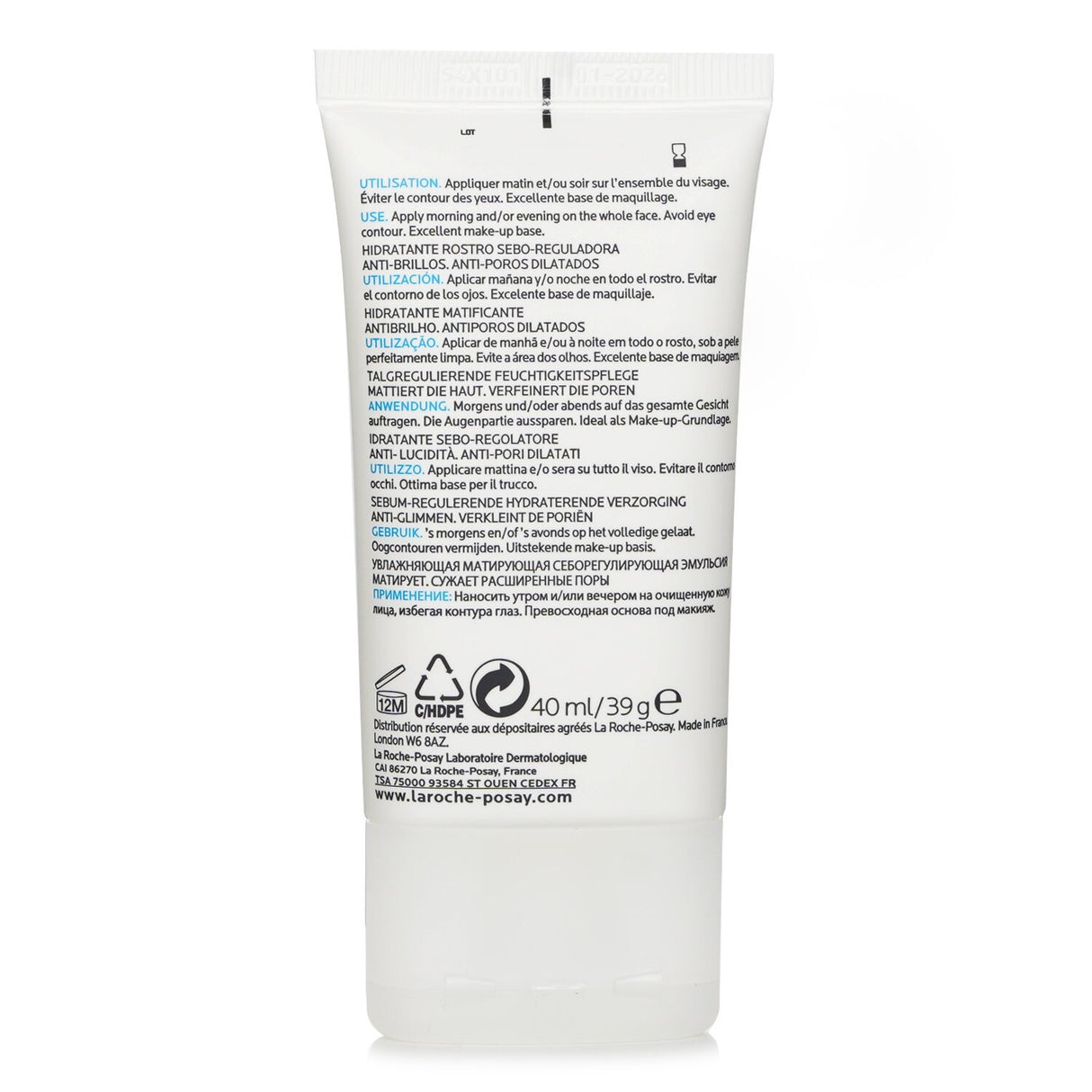 La Roche Posay - Effaclar Mat Daily Moisturizer (New Formula, For Oily Skin) -
