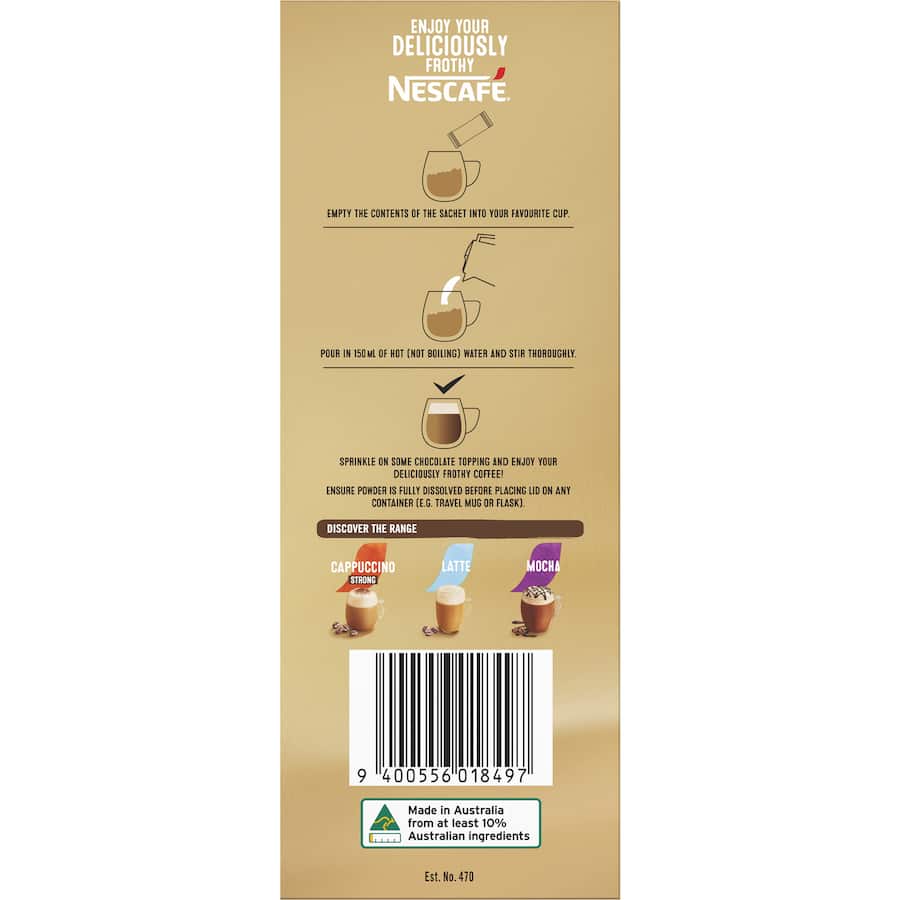 Nescafé Coffee Sachets Capuccino Decaf 26 pack 332g