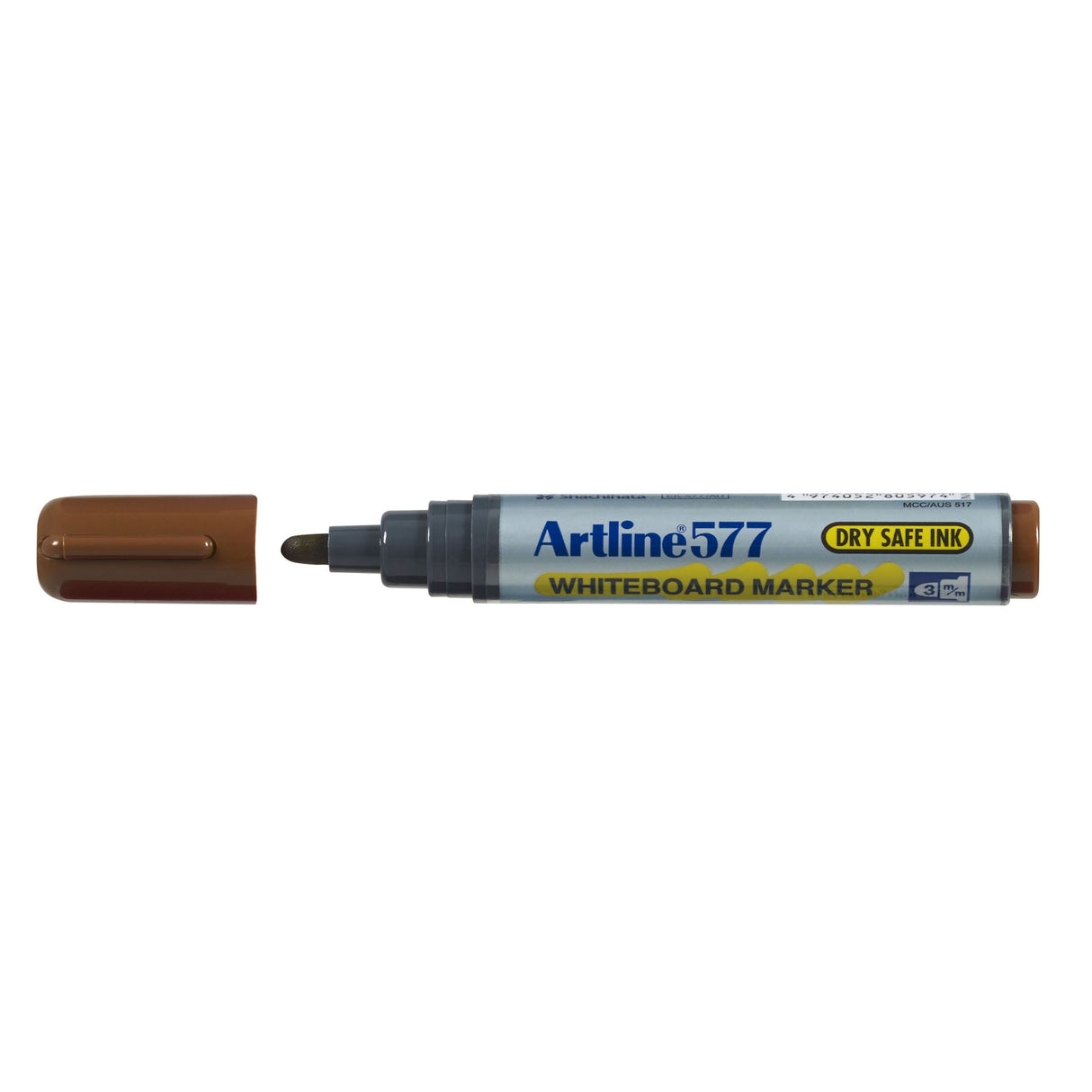 Artline 577 Whiteboard Marker 2mm Bullet Nib Brown -12 units