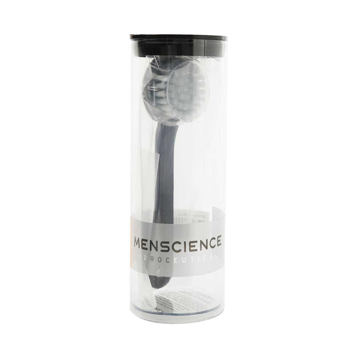 Menscience Face Buff Brush with soft bristles for deep cleansing and exfoliating, includes hygienic cap for maintenance.