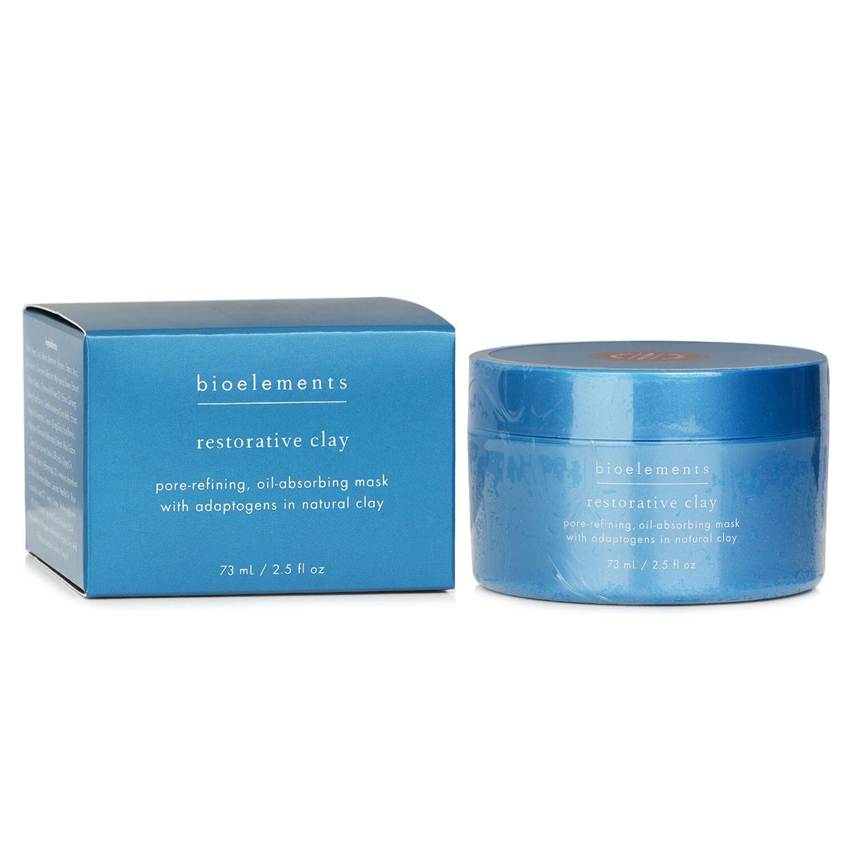 Bioelements restorative clay mask in 73ml, designed to refine pores, balance skin, and soothe with botanicals.