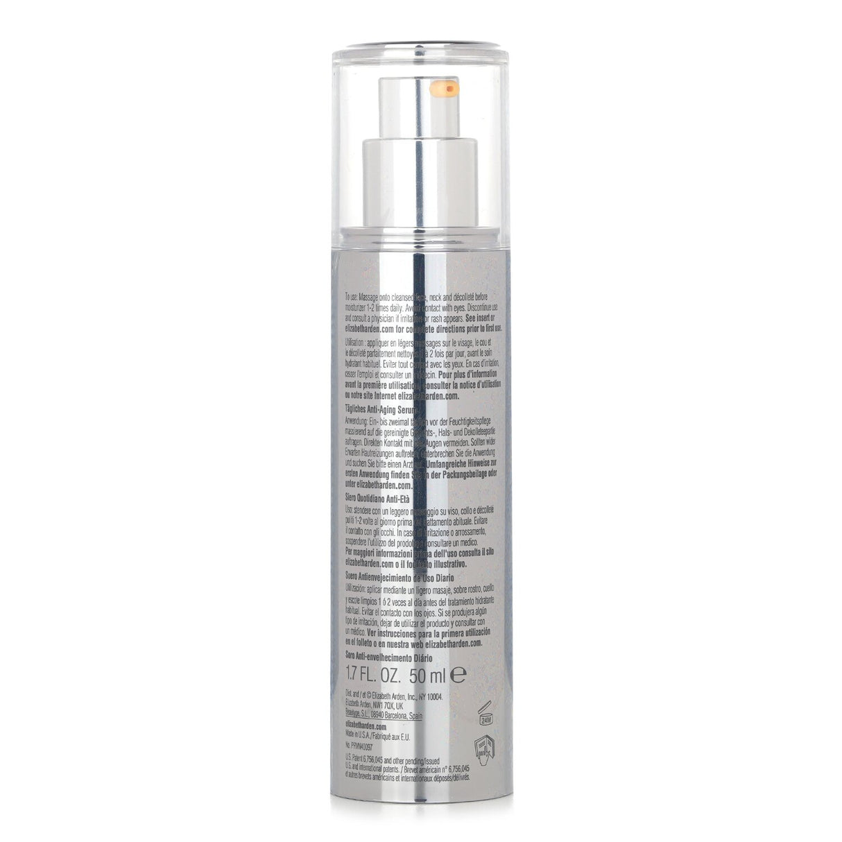 Anti-aging daily serum with Idebenone technology, reduces wrinkles, age spots, and enhances skin's luminosity.