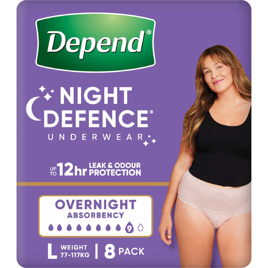 Depend Real Fit Underwear Night Defence Female 8 pack