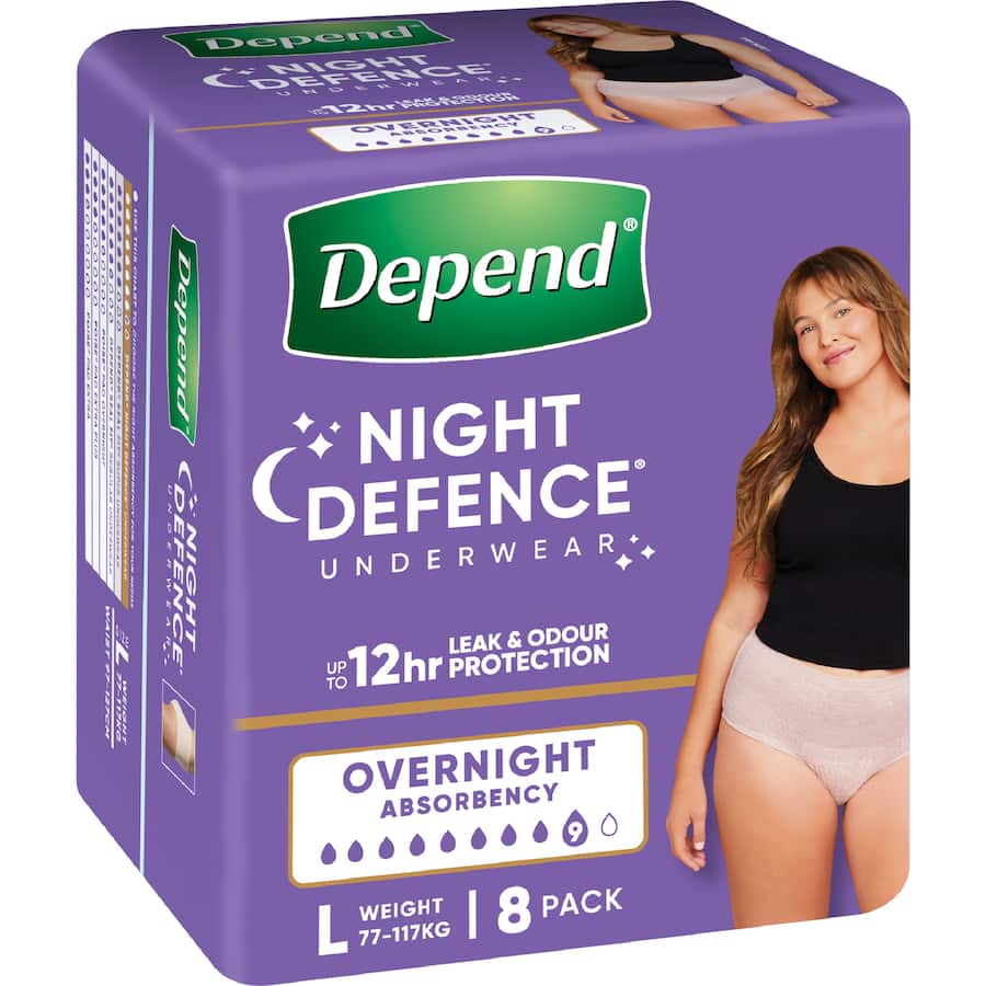 Depend Real Fit Underwear Night Defence Female 8 pack