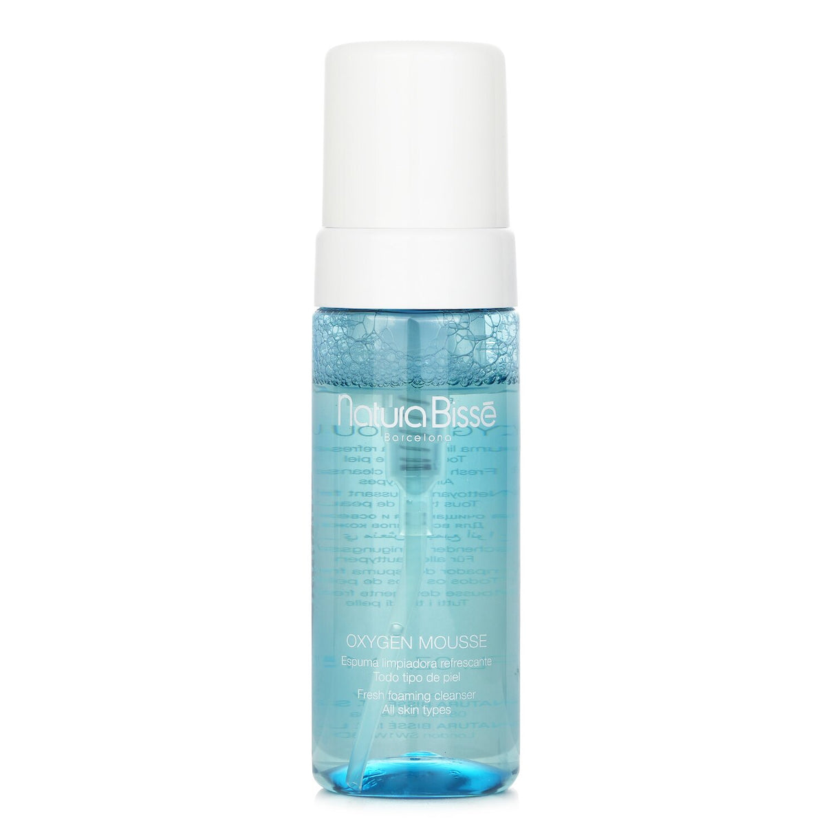 Oxygen Mousse Fresh Foaming Cleanser with a velvety texture, revitalizing skin for a youthful glow, suitable for all skin types.