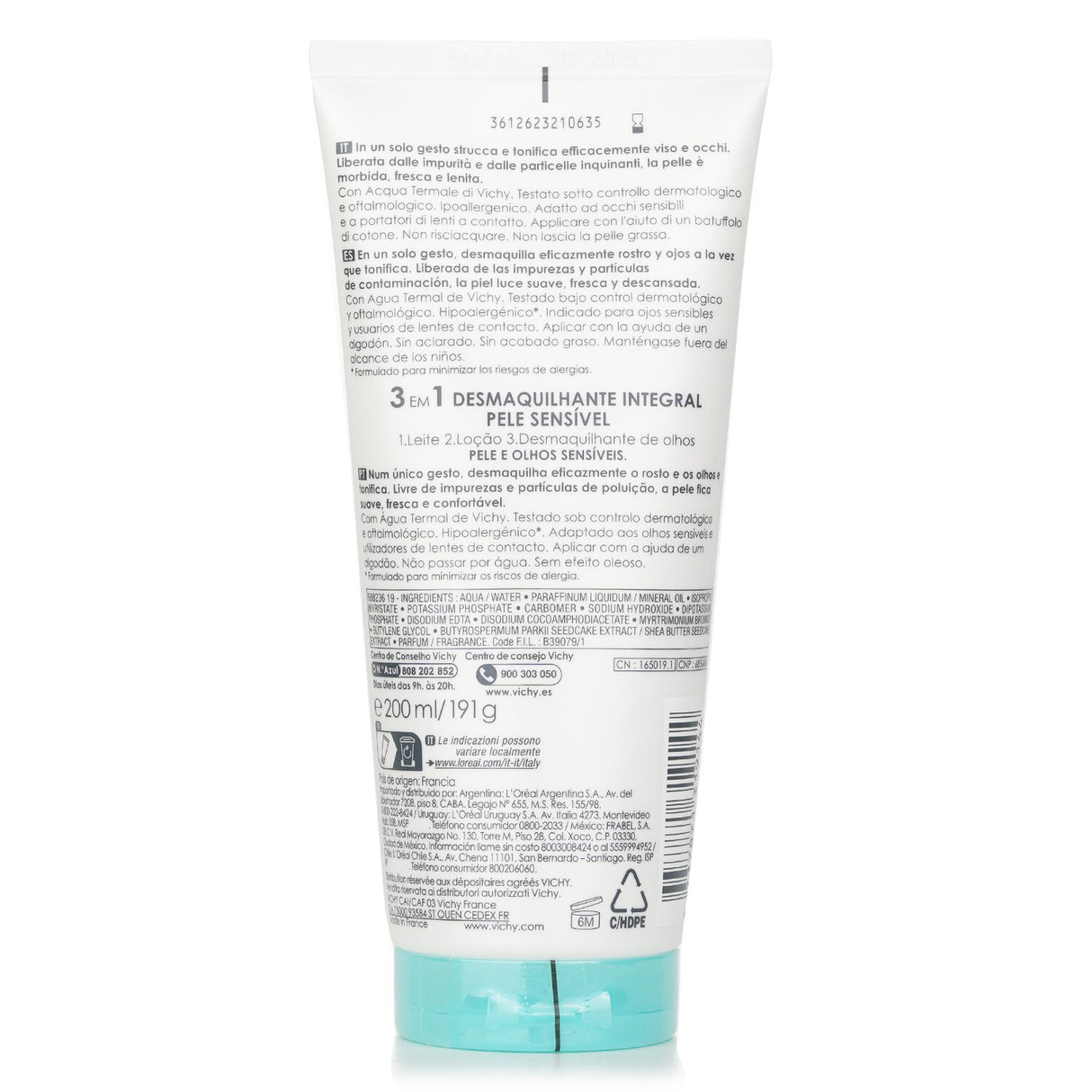 Vichy - Purete Thermale 3 In 1 One Step Cleanser (For Sensitive Skin) - 200ml/6