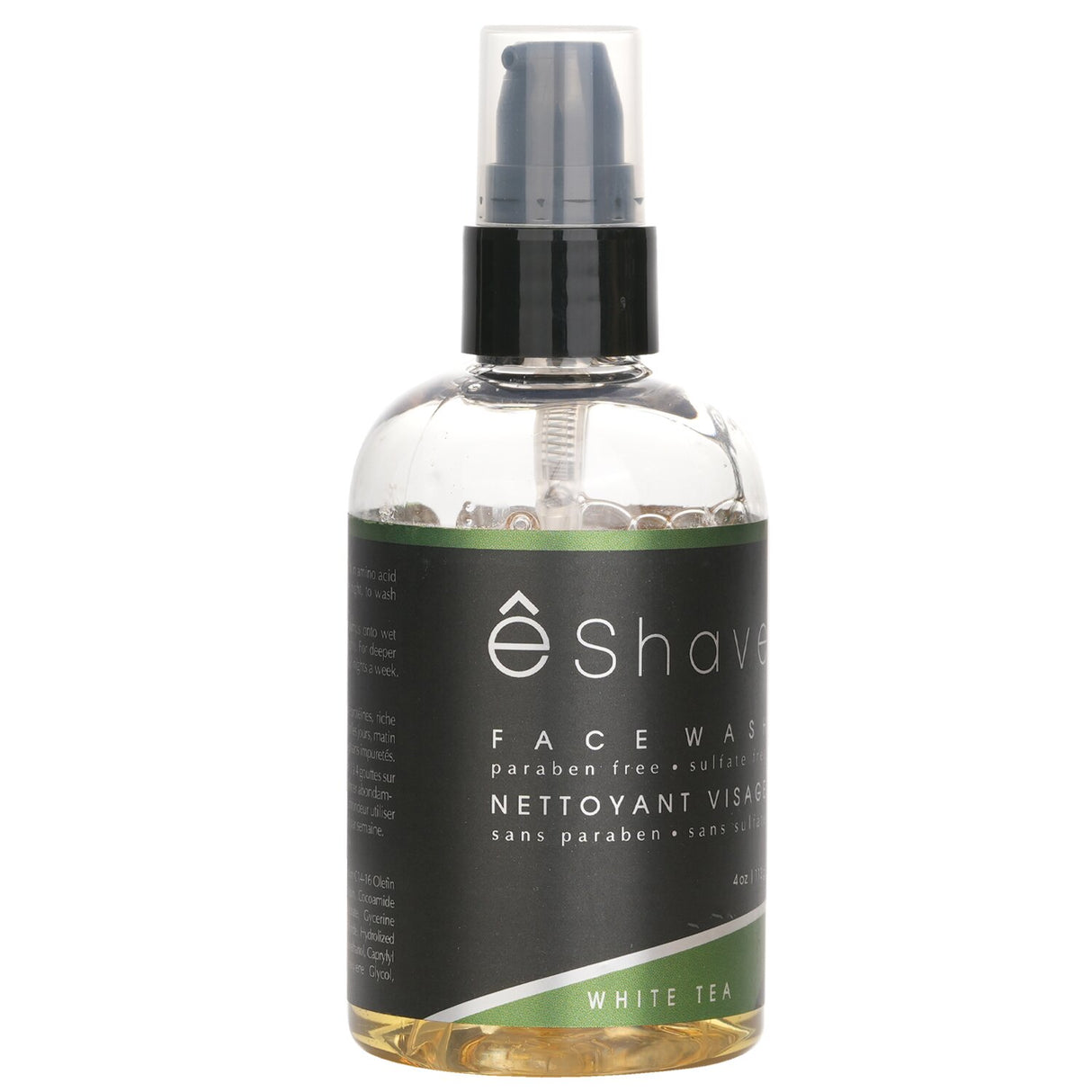 Refreshing EShave Face Wash in White Tea, 113g, enriches skin while cleaning, reducing pores, and boosting vibrancy.
