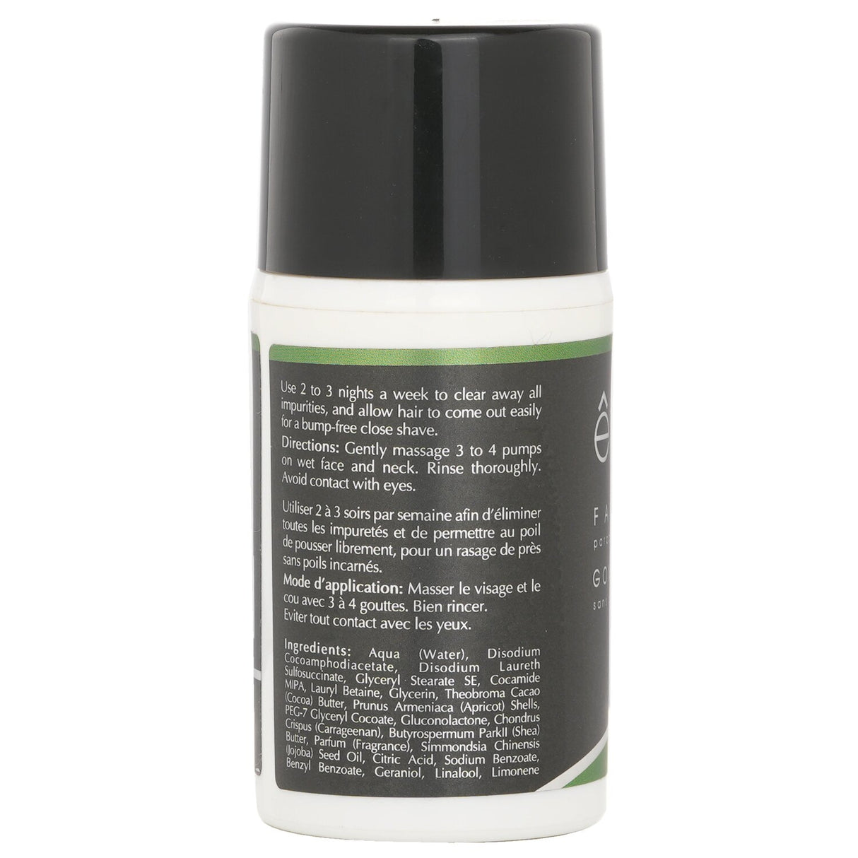 EShave Face Scrub in White Tea: non-drying exfoliant with apricot shells, shea butter, and jojoba oil for radiant, youthful skin.