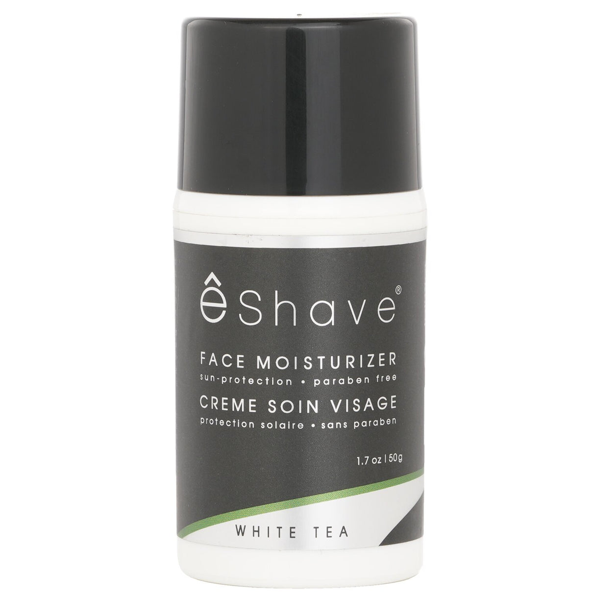 EShave Sun Protection Face Moisturizer in White Tea, 50g, offers lightweight UV protection and deep hydration for men’s skin.