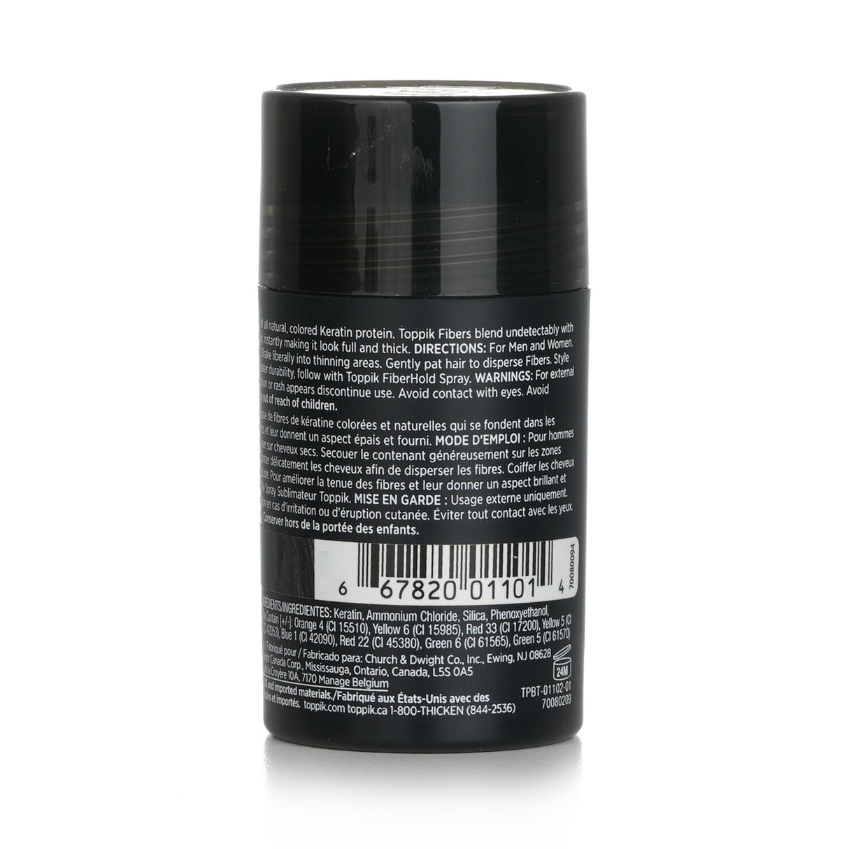 Toppik Hair Building Fibers in #Black, 12g, add volume to fine hair with natural keratin fibers for a fuller look.
