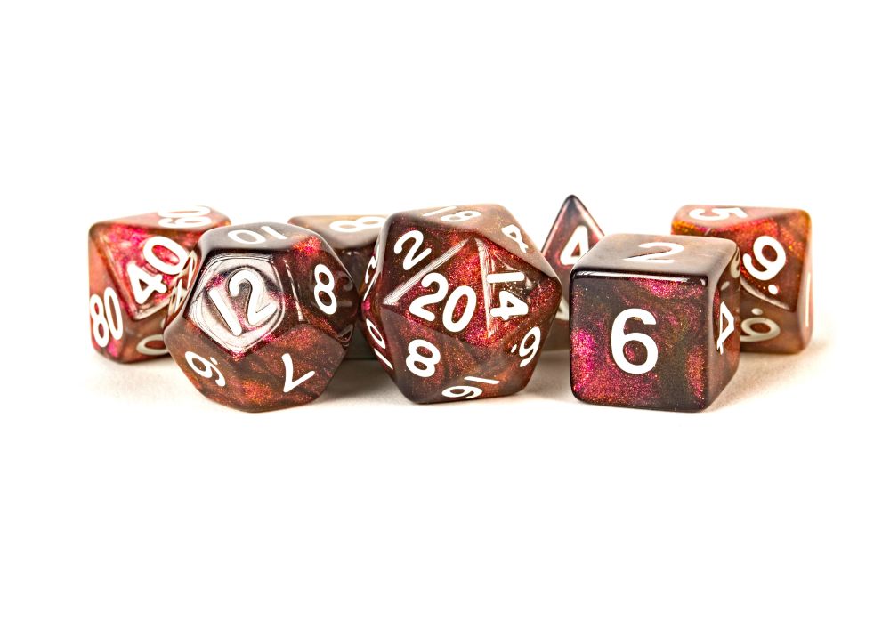 Fanroll: 16mm Acrylic Polyhedral Dice Set: Stardust Supervolcano
