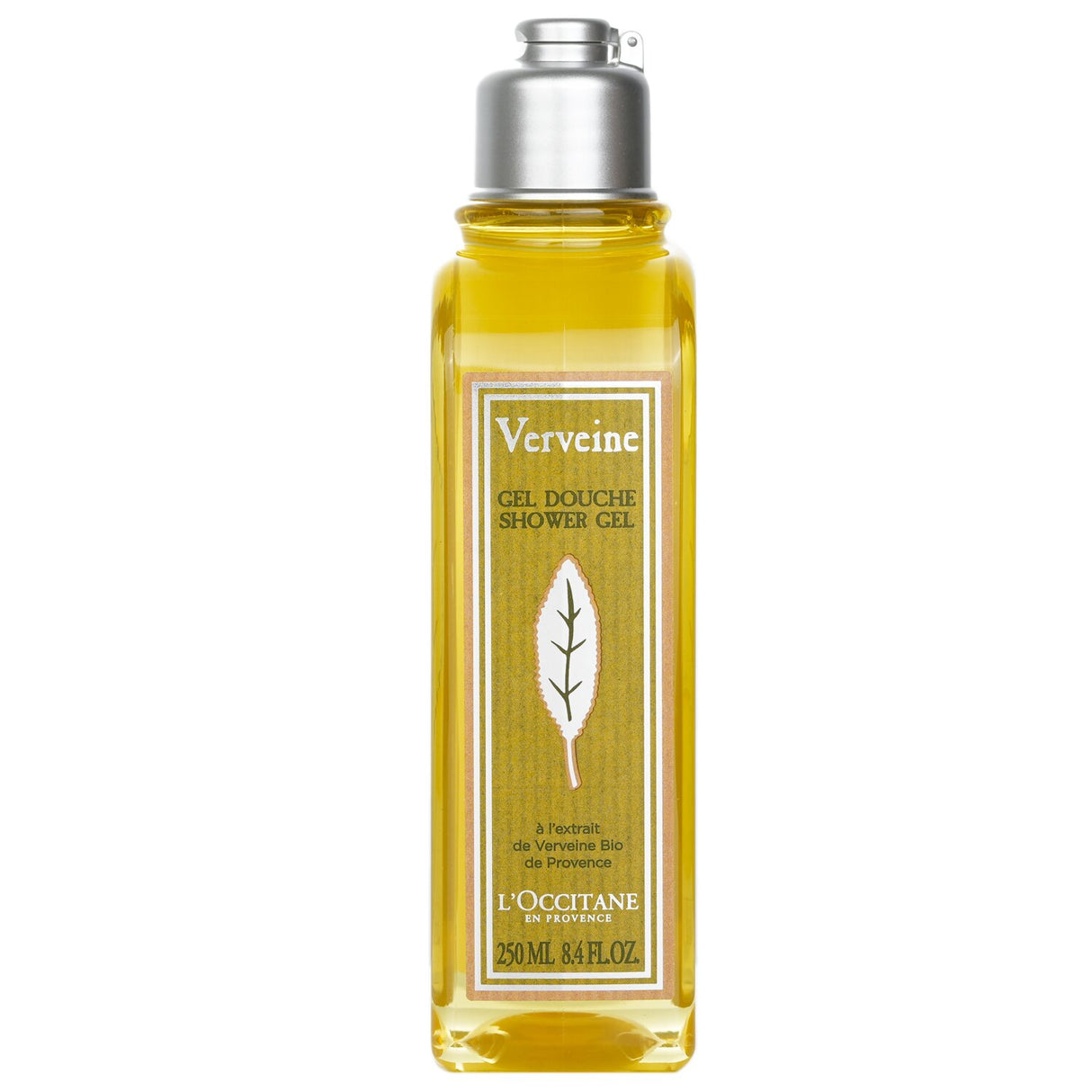 L'Occitane Citrus Verbena Shower Gel in 250ml, a gentle cleanser that soothes sensitive skin with a refreshing zesty aroma.