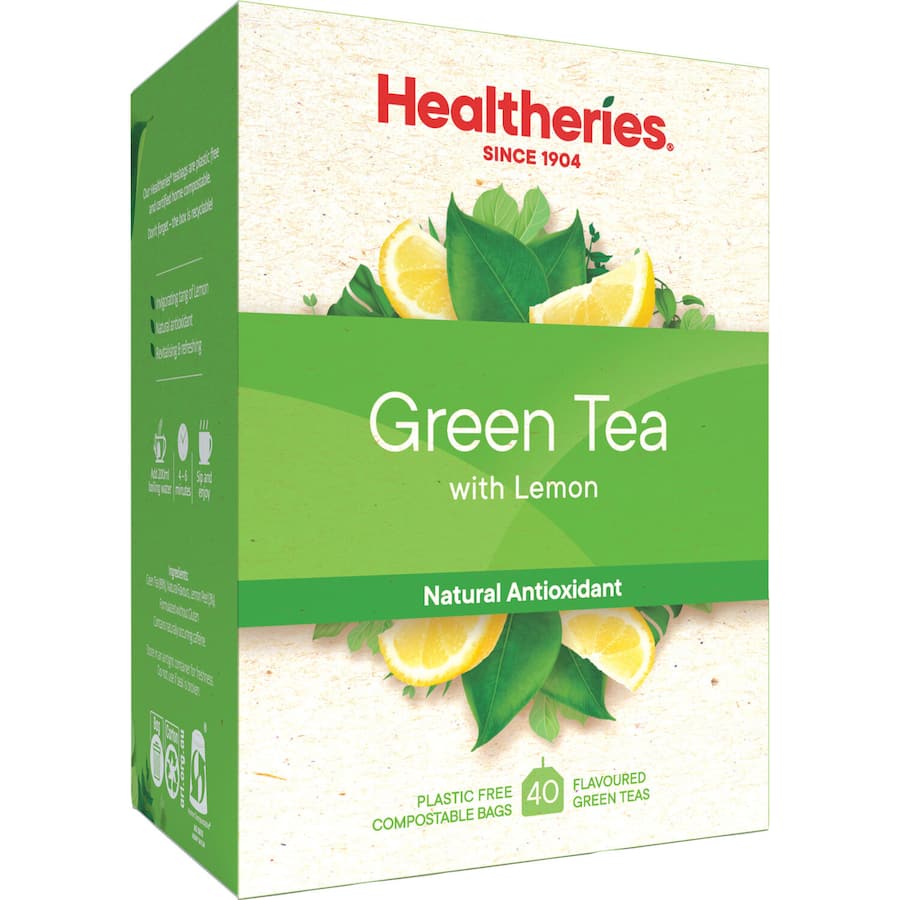 Healtheries Green Tea With Lemon Bags 40pack