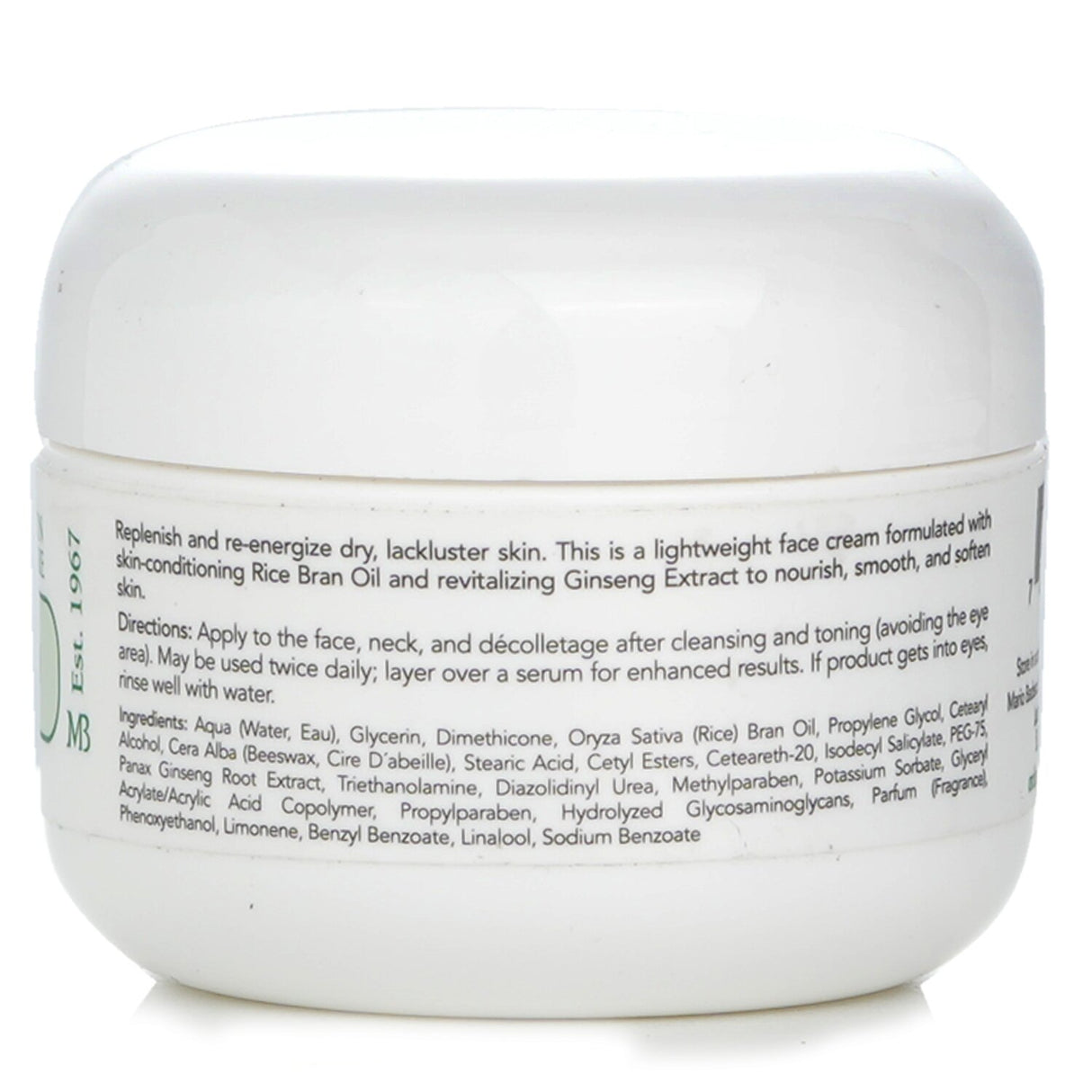 Luxurious Ginseng Moist Cream for combination, dry, and sensitive skin, hydrates and softens while reducing fine lines.
