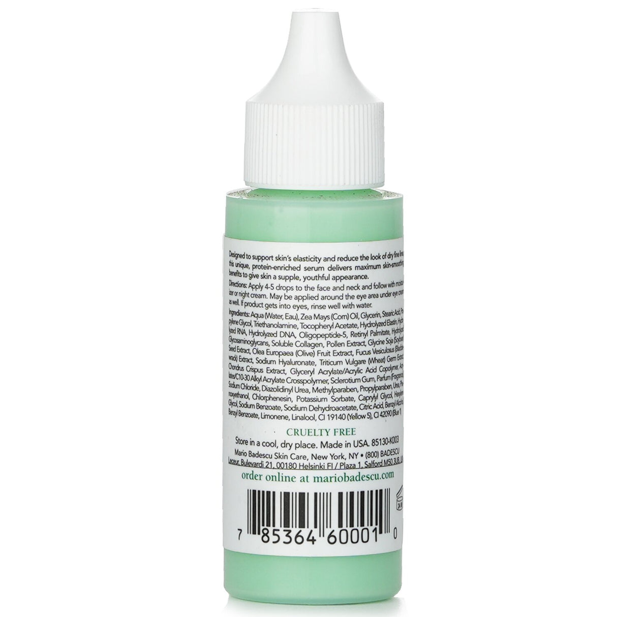 Mario Badescu Cellufirm Drops serum in a 29ml bottle, designed for firming and hydrating combination, dry, and sensitive skin.