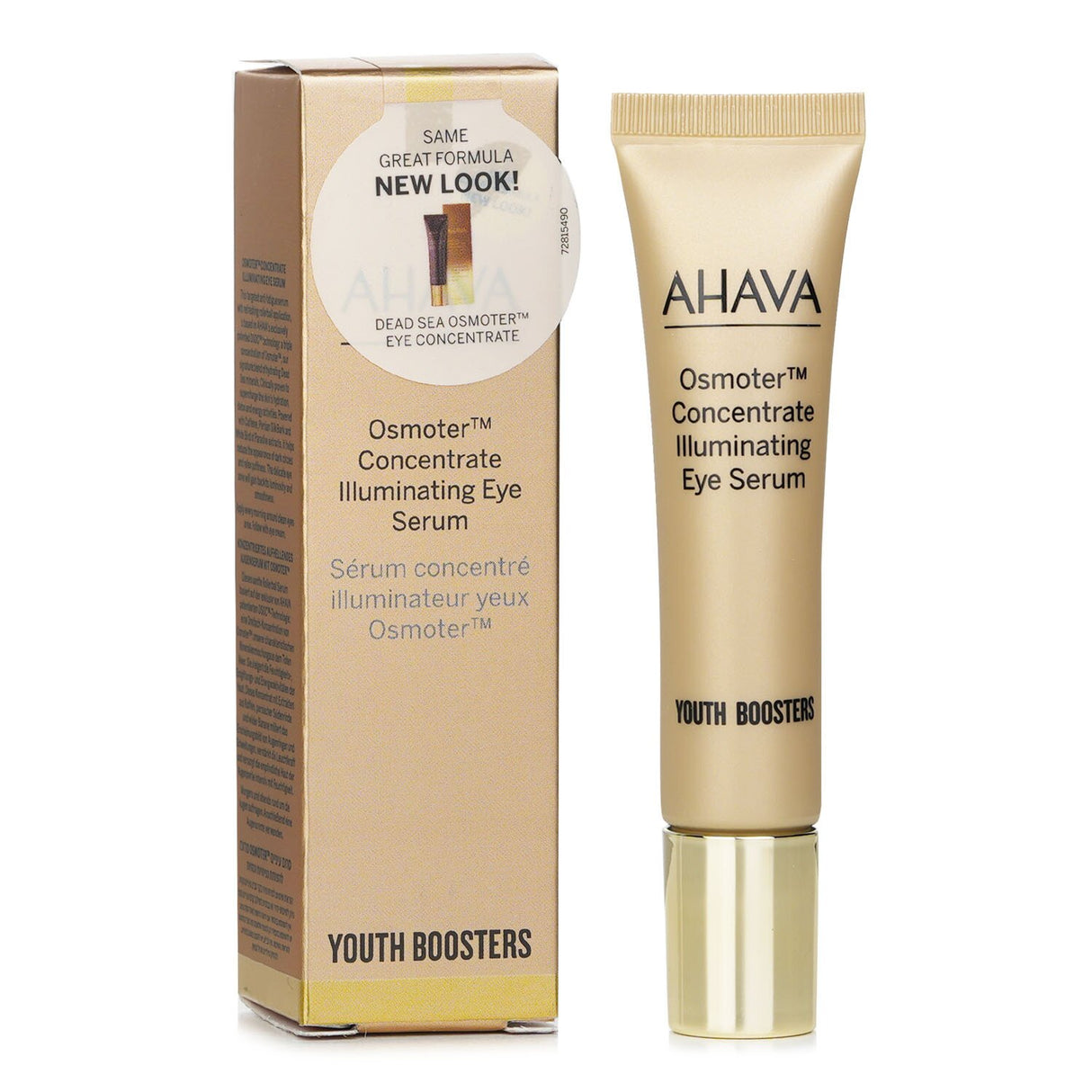 Ahava Dead Sea Osmoter Eye Concentrate in a 15ml bottle, reduces dark circles and puffiness with nourishing minerals.