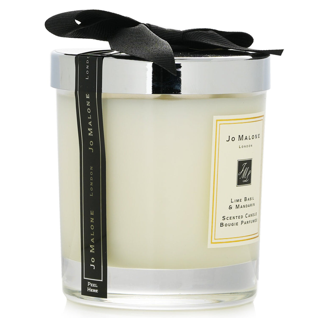 A luxurious Jo Malone candle with a lush lime and basil scent, perfect for creating an inviting ambiance.
