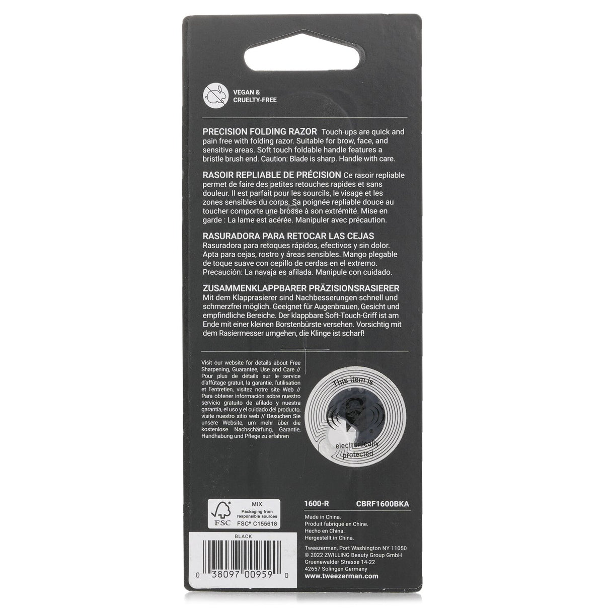 Tweezerman Precision Folding Brow Razor - Lavendar -