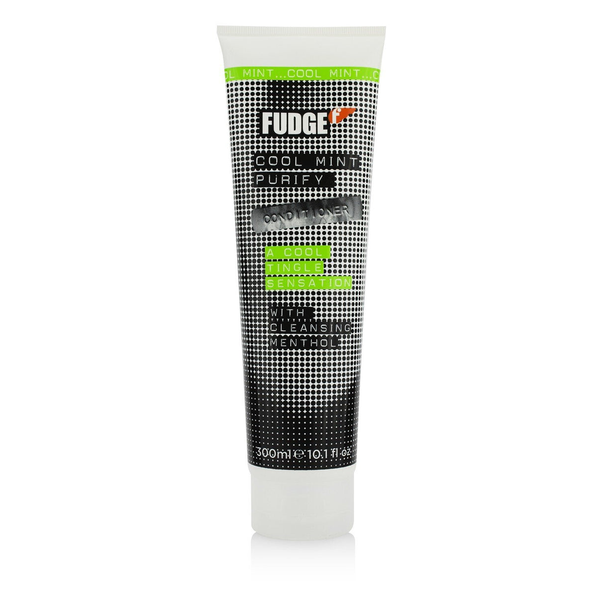 Fudge Cool Mint Purify Conditioner (300ml) revitalizes hair with a refreshing minty tingle, soothing scalp and preventing aging.