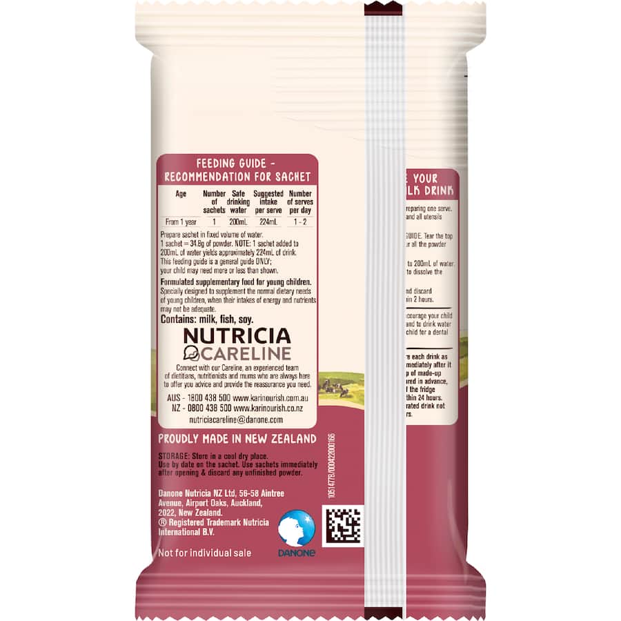 Karicare Stage 3 Toddler Milk Drink From 12+ Months Sachets 4x35.6g