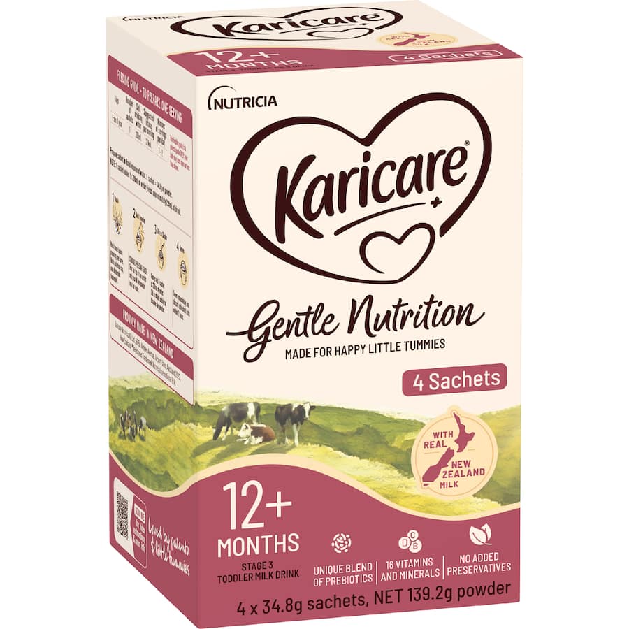 Karicare Stage 3 Toddler Milk Drink From 12+ Months Sachets 4x35.6g