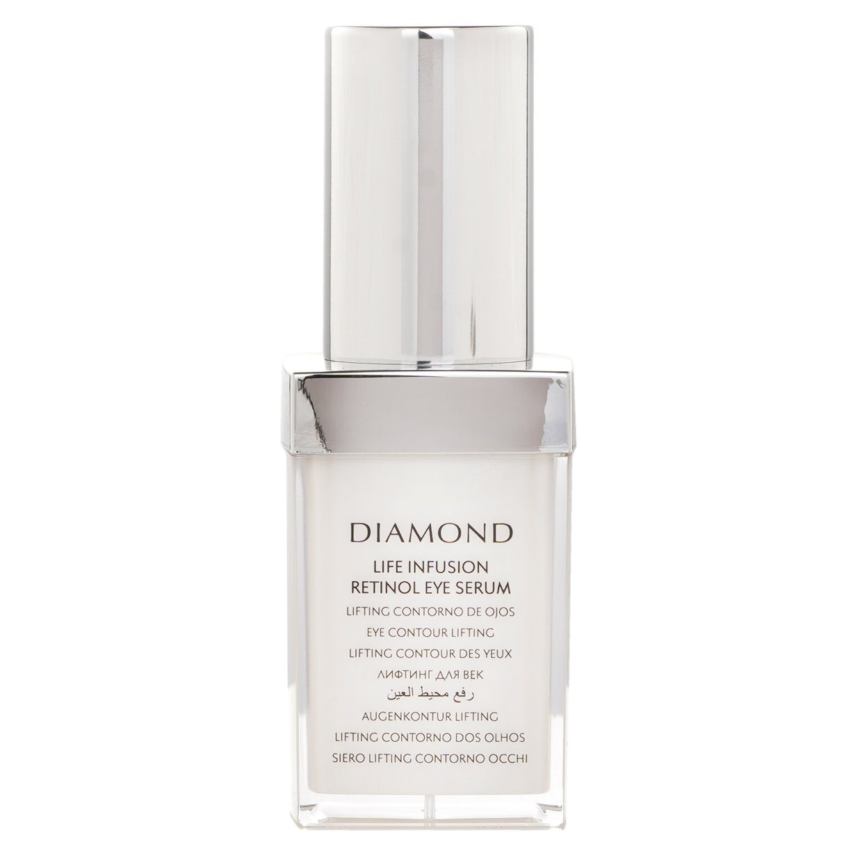 Natura Bisse Diamond Life Infusion Retinol Eye Serum in a sleek 15ml bottle, designed to reduce dark circles and wrinkles.