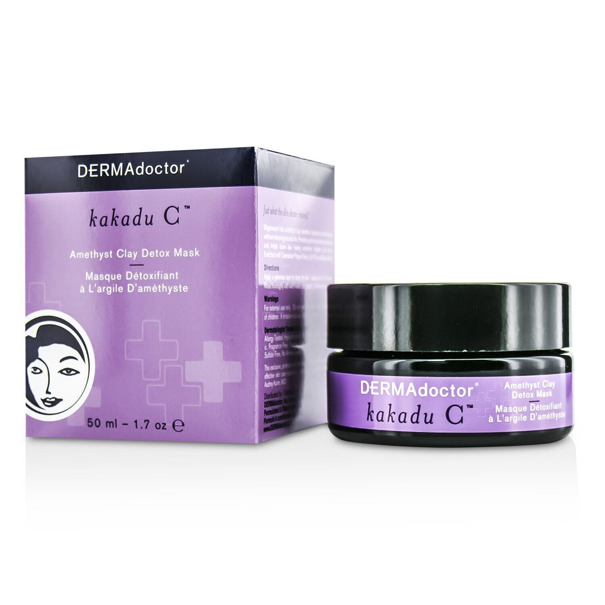 Kakadu C Amethyst Clay Detox Mask in 50ml, featuring amethyst clay and Vitamin C for a purifying skincare treatment.