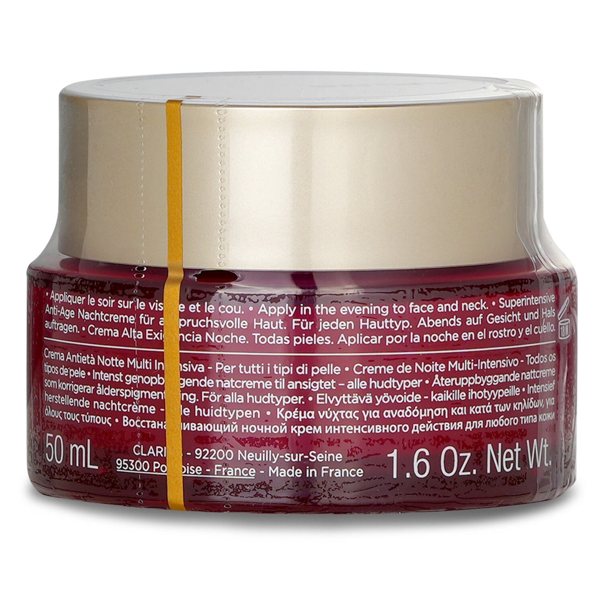 Clarins Super Restorative Night Cream 50ml revitalizes mature skin, targeting age spots and wrinkles for a youthful glow.