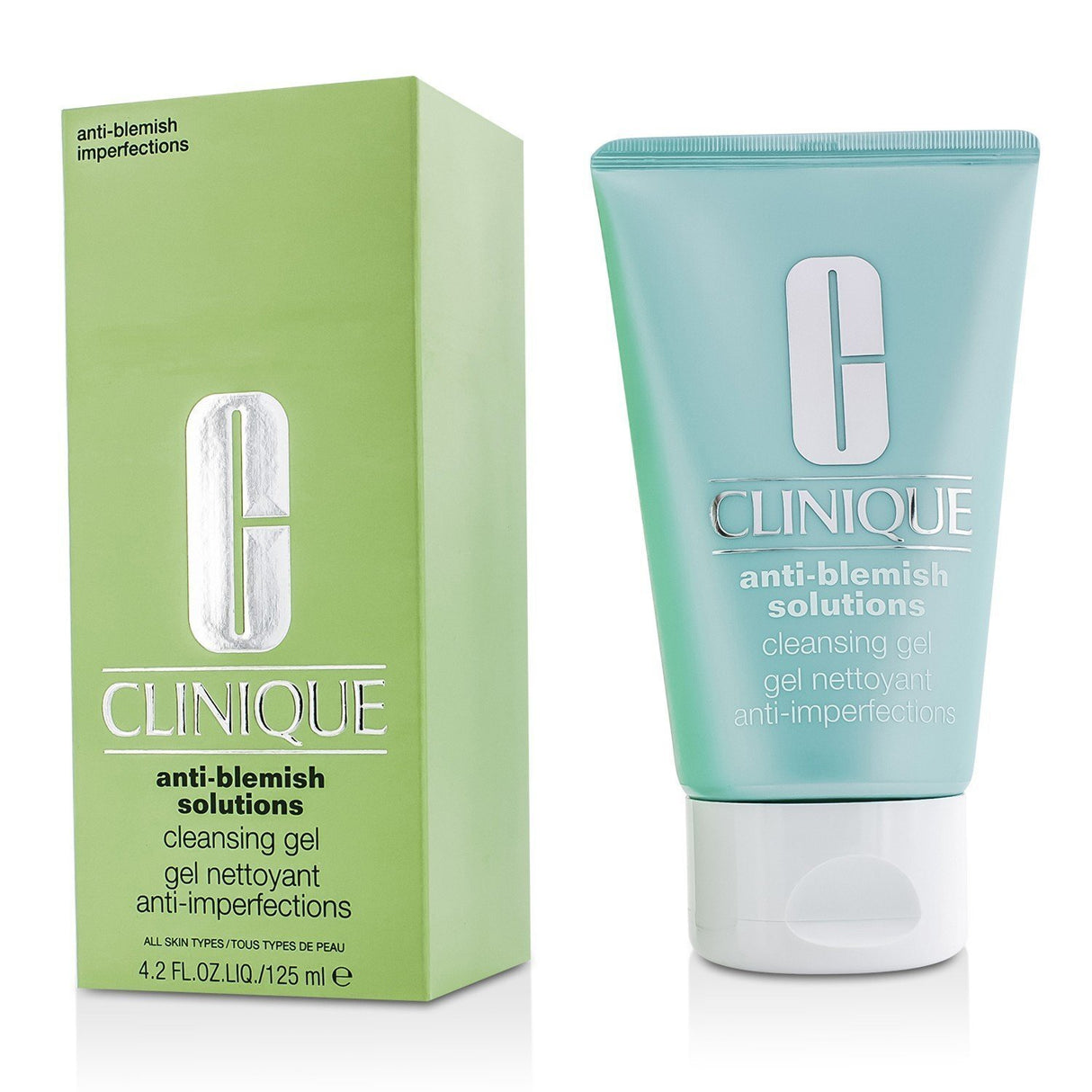 Clinique Anti-Blemish Solutions Cleansing Gel, 125ml; medicated foaming gel for clear skin, unclogs pores, controls oil.
