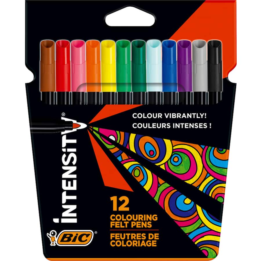 Bic Intensity Colouring Felt Pens - 12pack