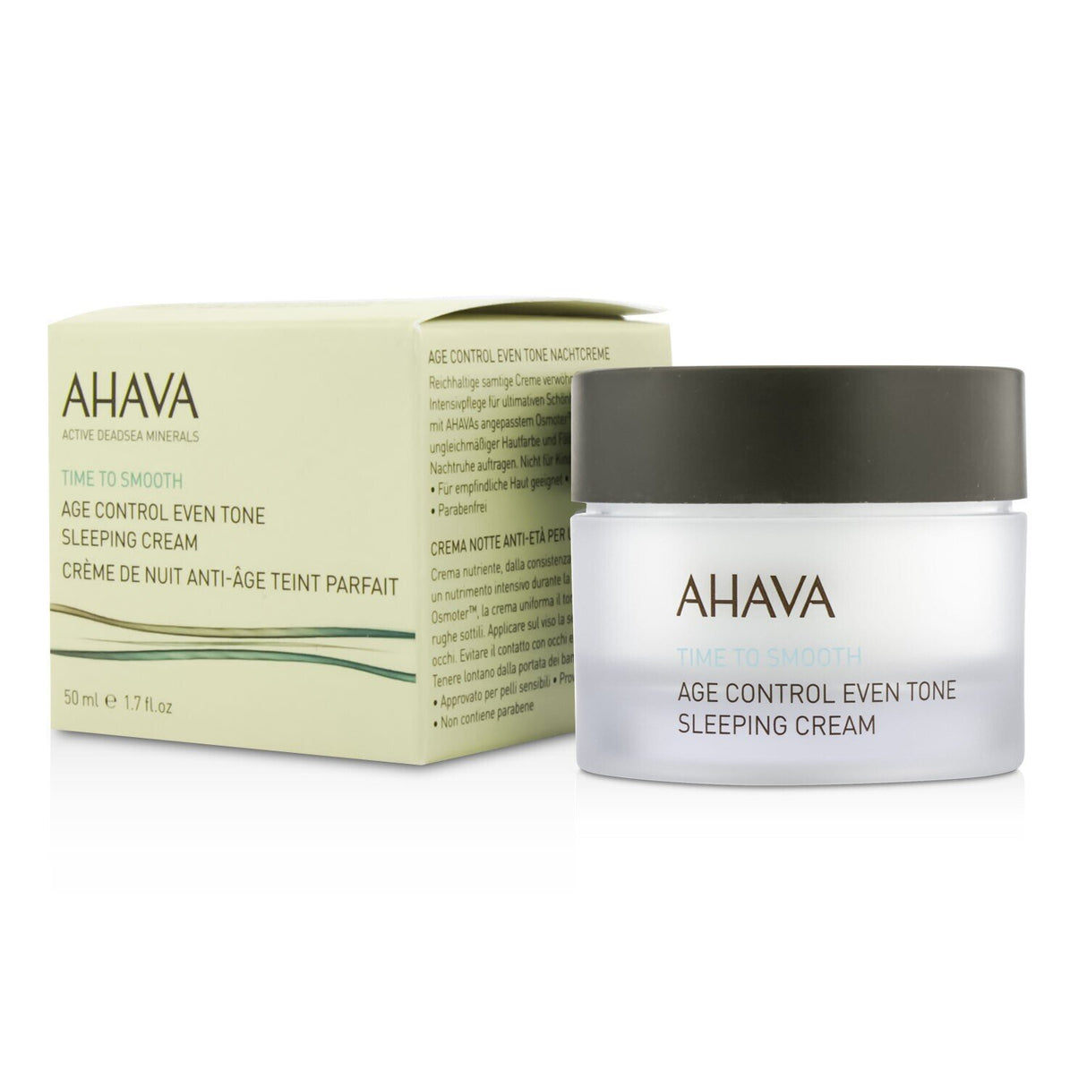 Ahava Time To Smooth Age Control Sleeping Cream 50ml; anti-aging, hydrates, evens skin tone, reduces fine lines overnight.