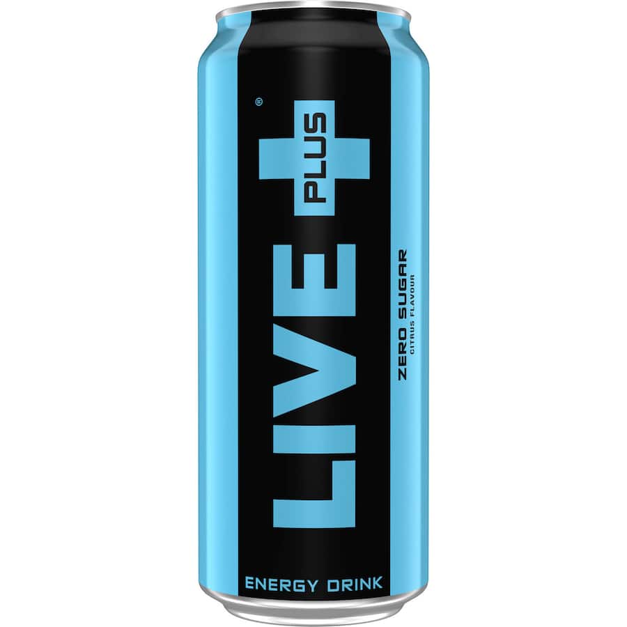 Live Plus Energy Drink Citrus Zero Sugar Single can 500mL